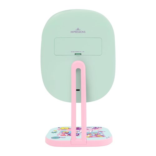 Impressions Vanity Hello Kitty and Friends Vacay Highlight LED Makeup Mirror with Artwork, Standing Mirror with White Strip LED Light and Adjustable Tilt, Portable Mirror with Soft Touch Sensor