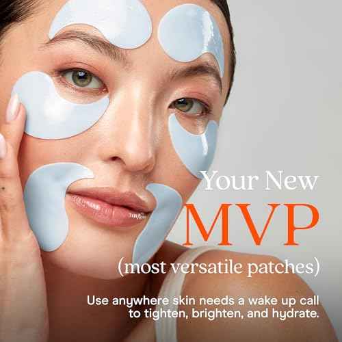 NuFACE IonPlex Hydra-Gel Power Under Eye Patches - Gel Under Eye Mask for Puffy Eyes & Dark Circles - Cooling Wrinkle Patches & Hydrating Treatment Pads to Energize, Brighten & Tighten (60 Count)