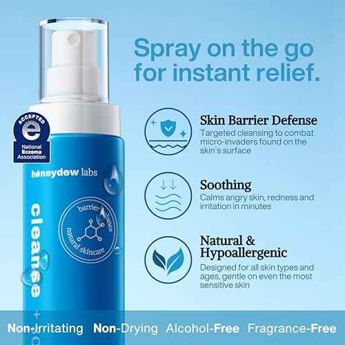 Hypochlorous Acid Spray ? Dermatologist Tested HOCl Facial Cleanser for Sensitive, Acne-Prone & Irritated Skin ? Soothes Redness, Eczema, Rashes & Itching ? Skin Repair Spray, 2oz + 2oz, Honeydew Labs