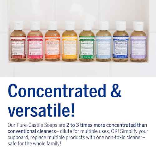 Dr. Bronner's - Pure-Castile Liquid Soap (Baby Unscented, 2 ounce, 2-Pack) - Made with Organic Oils, 18-in-1 Uses: Face, Body, Hair, Laundry, Pets and Dishes, Concentrated, Vegan, Non-GMO