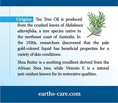 Earth's Care Tea Tree Oil Balm - Tea Tree Moisturizer for Problem Skin - Repair Cream with Shea Butter and Vitamin E 2.5 oz. (71 g)