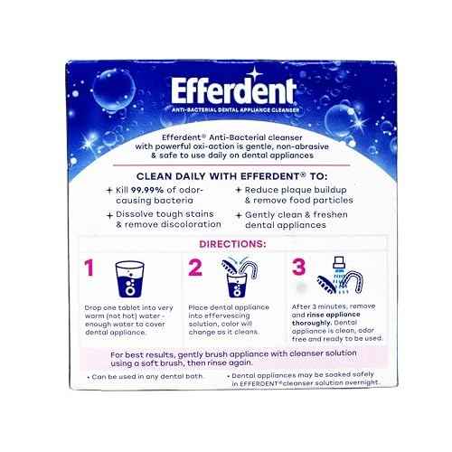 Efferdent Denture Cleanser Tablets, Complete Clean, Cleanser for Retainer and Dental Appliances, 44 Count, (Pack of 6)
