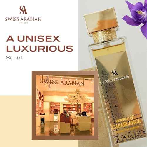 Swiss Arabian Essence of Casablanca - Arabian Perfumes for Women and Men - Long Lasting Extrait de Parfum - Fruity, Amber, Musk Perfume - 3.4 oz
