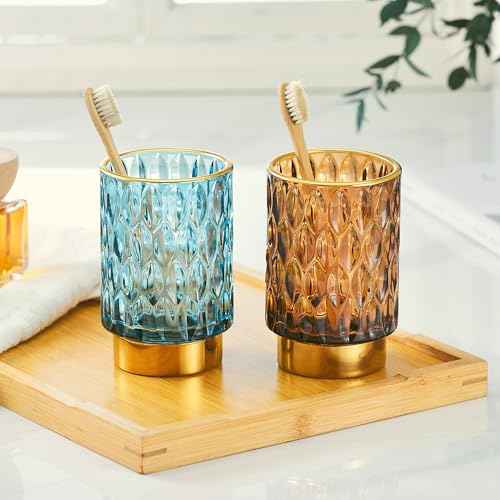 Makeup Brush Holder Organizer,Toothbrush Holders,Desk Pen Pencil Holder,Multifunctional Vintage Glass Brush Cup£¨A39-5-US£©