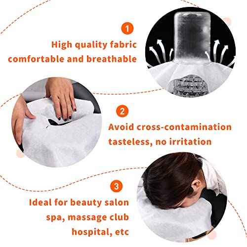 300 Count Disposable Face Cradle Covers, Massage Face Covers Medical-Grade Ultra Soft Large Headrest Covers for Massage Tables & Massage Chairs