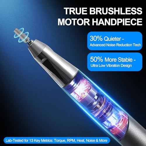 40,000 RPM Professional Brushless Nail Drill ? Cordless Rechargeable Electric E-File | High Torque, Low Noise, Low Heat | Portable Nail Machine for Salon Technicians (Pink)