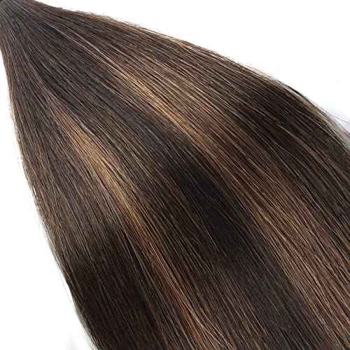 ABH AmazingBeauty Hair Keratin I Tip Hair Extensions Human Hair 18 Inch Darkest Brown with Chestnut Brown Balayage I Tip Extensions Real Human Hair For Women #2/6/2 50 Strands 50 Grams