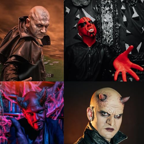 Halloween Bald Caps Costume Kit for Woman & Men - Realistic Latex Bald Cap with Adhesive Glue & Remover - Complete Makeup Set for Halloween, Zombie, Cosplay, Costume, SFX, Dress-Up Party