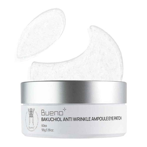 Bueno+ Bakuchiol Anti-Wrinkle Ampoule Eye Patch, 60 Patches, Under Eye Patches for Puffy Eyes and Dark Circles with Bakuchiol and Retinol, Korean Skin Care