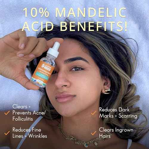 Almond Clear Level 1 Serum | Mandelic Acid Facial Serum for Acne, Folliculitis, Aging Skin, Ingrown Hairs, Dark Spots on Face, Chest, Butt, Back, Thighs, Arms | 4oz