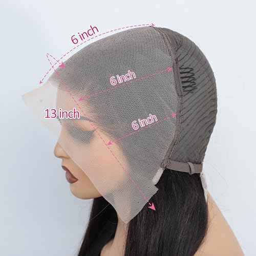 NEWMI 20 inch 13x6 Full Lace Frontal Wigs Human Hair 200 Density Straight Hair Natural Black 13x6 Lace Front Wig Human Hair Preplucked Unprocessed Remy Raw Virgin Hair Wigs for Black Women
