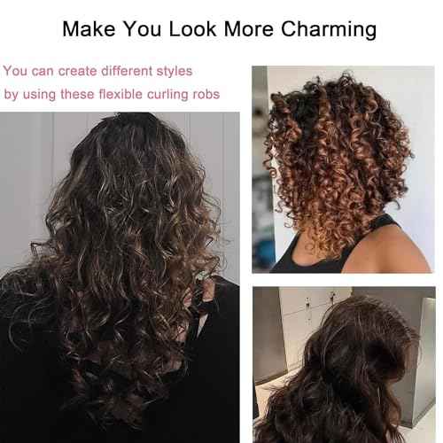 36Pcs Flexible Hair Rollers and Curlers Set - 7" 0.63" & 0.47" Bendable Soft Foam Rods for Heatless Curling Short & Long Hair