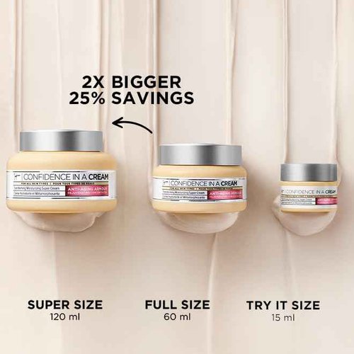 IT Cosmetics Confidence in a Cream - Hydrating & Anti Aging Face Moisturizer, Visibly Reduces Fine Lines & Wrinkles, Up To 48H Hydration, Repairs Skin Barrier, Squalane & Ceramides - 2 fl oz