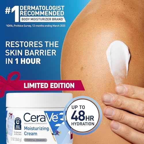 CeraVe Apr?s Ski Moisturizing Cream, Body and Face Moisturizer for Dry Skin, Body Cream with Hyaluronic Acid and Ceramides, Daily Moisturizer, Oil-Free, Fragrance Free, Non-Comedogenic, 12 Ounce