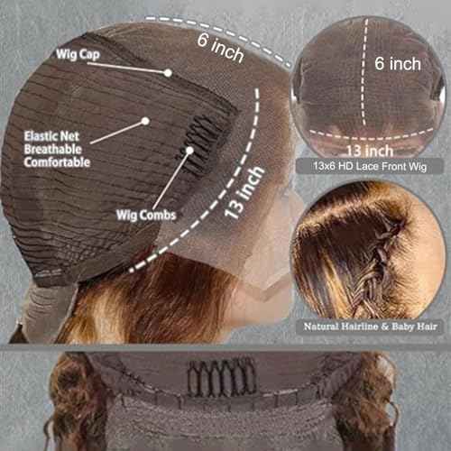 30 Inch Highlight Ombre Lace Front Wig Human Hair 180% Density Jerry Curly Lace Frontal Wigs Pre Plucked with Baby Hair 13x6 Honey Blonde Deep Curly Lace Front Wigs for Women