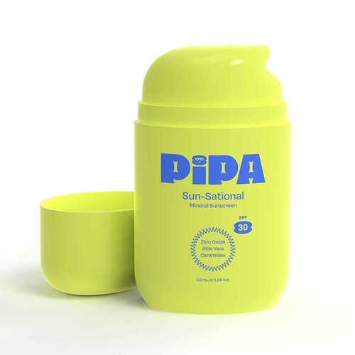 Pipa Sun-Sational 100% Back to School Mineral Daily Sunscreen SPF 30, 50 ml | Liquid Everyday Face Lotion with Zinc Oxide | Unscented & Gentle for Sensitive Skin | Kids & Tweens Skin Care