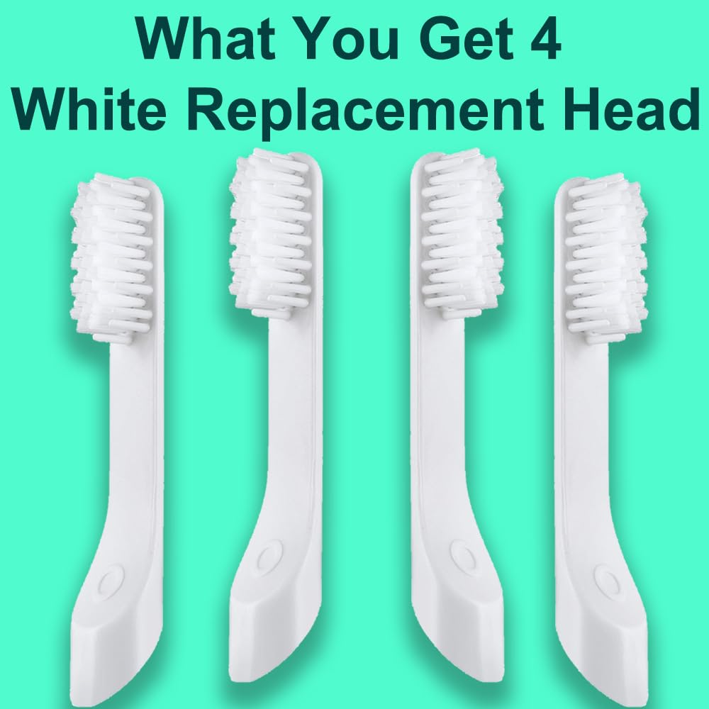 4-Pack White Electric Toothbursh Replacement Head Compatible with Quip Electric Toothbrush Refill Brush Head Soft