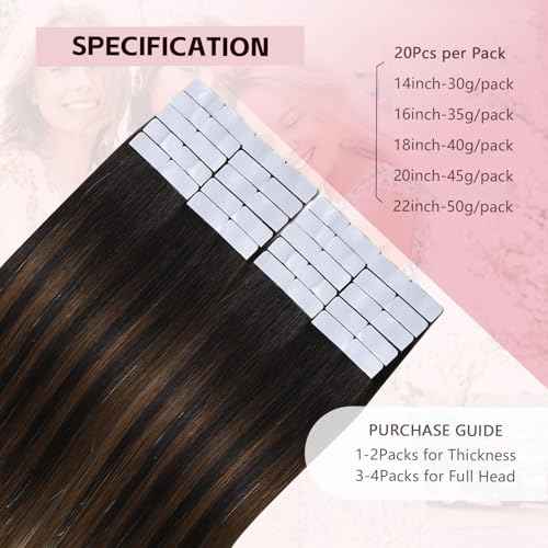 Invisible Tape in Hair Extensions Human Hair 3rd-Generation #1b/4/27 Natural Black to Chocolate Brown and Caramel Blonde 20pcs 50g 22inch Invisi Edge Tape ins Extensions(#1b/4/27a-22inch)