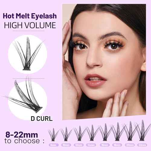 Bodermincer 7D/10D/20D/30D/40D/50D/60D/80D/100D Lash Cluster 240pcs D Curl Individual Cluster Eyelashes Fluffy false Eyelashes Extension Lash Cluster DIY at Home (30D-14mm)