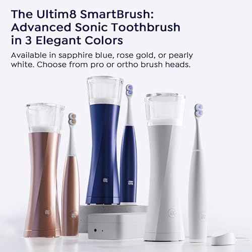 SuperMouth¢ç ULTIM8 SmartBrush¢â Electric Toothbrush - Patented SuperBristles¢ç Clean Teeth 40X Better, Dual Sonic Modes, Pressure Sensor, Stunning Design - Teens & Adults - Pearly White