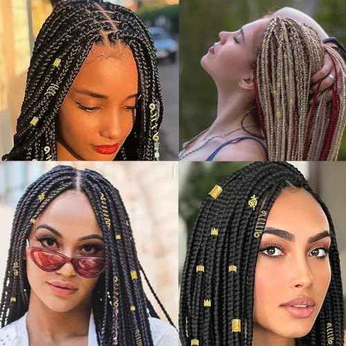 200 Pcs Hair Beads Jewelry, Dreadlock Jewelry for Hair Braids, Hair Accessories Gem Crystal Hair Charms, Metal Hair Coils Rings, Gold and Silver Hair Pendants, Braid Cuffs, Clips