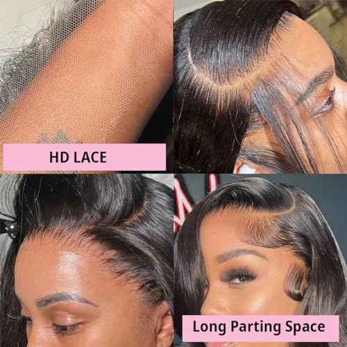 30 inch Human Hair Wig 13x6 Body Wave Lace Front Wigs Human Hair 200 Density HD Lace Frontal Glueless Wigs Pre Plucked with Baby Hair Brazilian Virgin Hair Natural Color