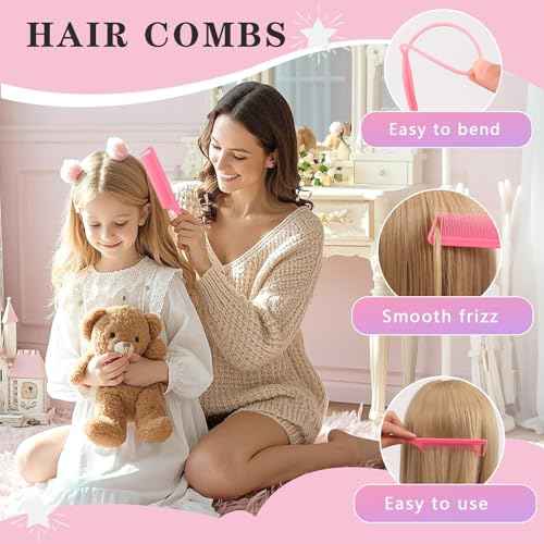 Hair Accessories for Girls, 1350P Colorful Hair Ties with 44P Hair Clips, Glitter Butterfly Hair Clips, Hair Wax Stick, Butterfly Hair Claws, Hair Barrettes with Comb Set&Organizer Box, Christmas Gift