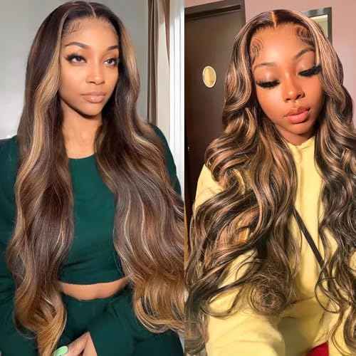 28 28 28 inch Ombre Brown Bundles 4/27 Human Hair Bundles Highlight Blonde Human Hair Bundle Double Weft 300g