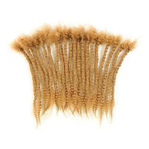 Orientfashion 8inch Textured loc Extensions Human Hair Curly Ends 0.6 Thickness Full Hand-made Permanent Dreadlock Extensions Human Hair for Women/Men(8inch 0.6cm-20strands,#27)