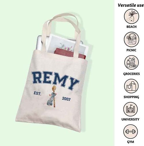 FOTAP Remy Quote Cosmetic Bag Rat Fans Gift Remy Est. 2007 Zipper Pouch Makeup Bag Mouse Chef Make Up Bag (REMY TOTE)
