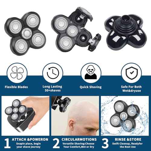3 Pack Shaver Replacement Blades for Fre*bi*d Bald Men Replacement Blades,Shavers Head with 3 Cleaning Brush