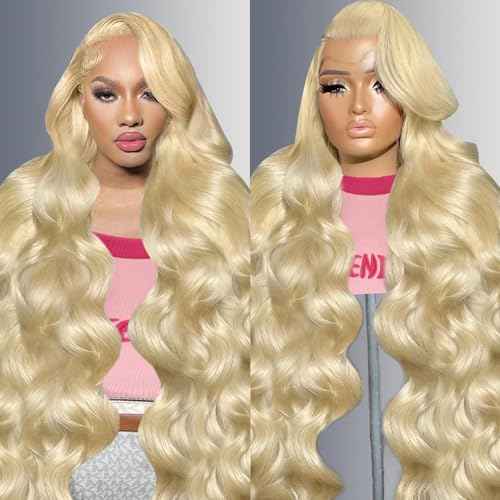 613 13x4 Lace Front Wig Human Hair Blonde Body Wave Lace Frontal Wig Pre Plucked 200 Density 613 HD Lace Wig Human Hair 28 Inch