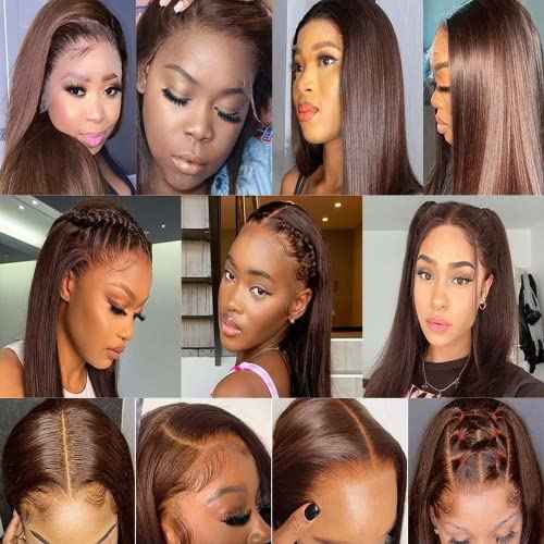 18 20 22 Inch Chocolate Brown Human Hair Color 4 Bundles Dark Brown Human Hair Straight Bundles Double Weft No Tangle Brazilian Unprocessed Virgin Remy Hair Extensions