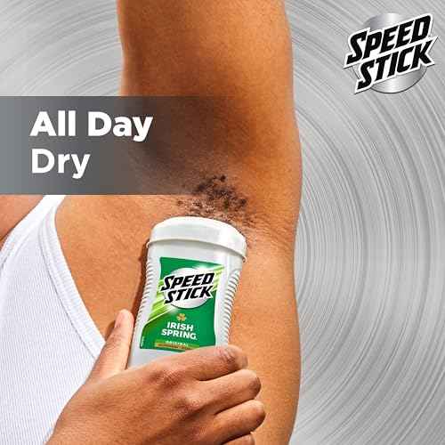Speed Stick Men's Antiperspirant Deodorant, Irish Spring Scented, 3 Ounce, 4 Pack