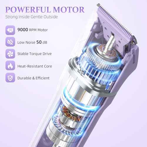 5-in-1 Bikini Trimmer for Women, IPX7 Waterproof Electric Razors Shaver, Cordless Body Hair Trimmer, Facial & Pubic Hair Removal, Ceramic Blade (Purple)
