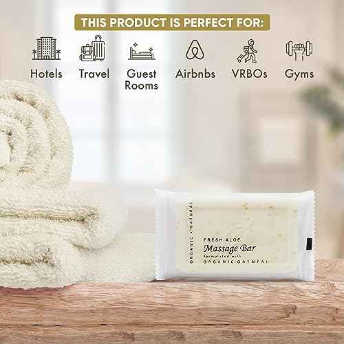 1-Shoppe All-in-Kit Diversified Hospitality Organic Oatmeal Massage Bar Soap, Travel Size Hotel Amenities, 1.75 oz (Case of 100)