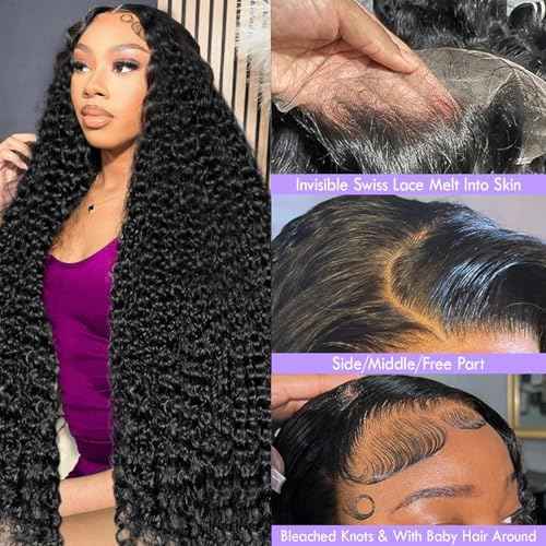 Deep Wave Lace Front Wigs Human Hair 200 Density 13x6 HD Lace Front Wigs Deep Wave Wig with Baby Hair Deep Curly Wig for Women 22 Inch