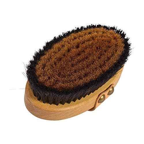 The Original Made in Germany: Large Energy/Ionic Dry Body and Massage Brush with fine Bronze Bristles, Creates rejuvenating, Energizing Oxygen on Your Skin, Body Brush, Exfoliating with Leather Strip
