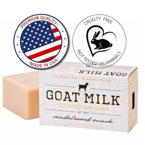 San Francisco Soap Company Goat Milk Bar Soap | SANDALWOOD MUSK | Dye-Free Bar Soap | Enriched with Nourishing Goat Milk | Unisex Fragrance | 10oz