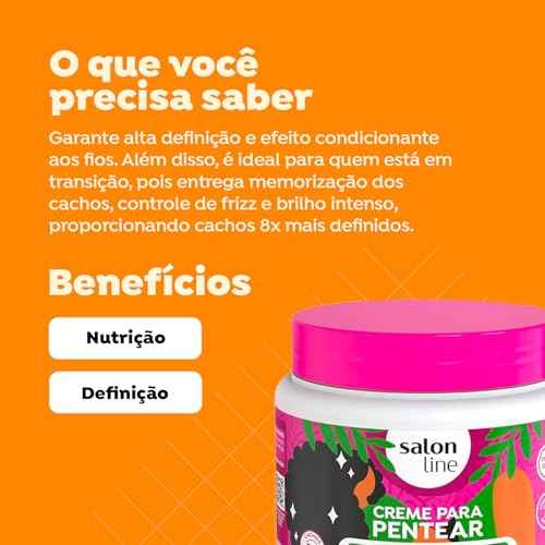 Salon Line - Linha Creme para Pentear - Definicao Intensa 500 Gr - (Combing Cream - Intense Definition Net 17.64 Oz)