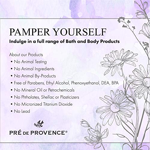 Pre de Provence Artisanal Soap Bar, Enriched with Organic Shea Butter, Natural French Skincare, Quad Milled for Rich Smooth Lather, Cashmere Woods, 8.8 Ounce