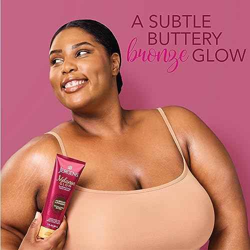 Jergens Hand and Body Lotion, Melanin Glow Illuminating Moisturizer, With Bronze Luminizers, 7 Oz