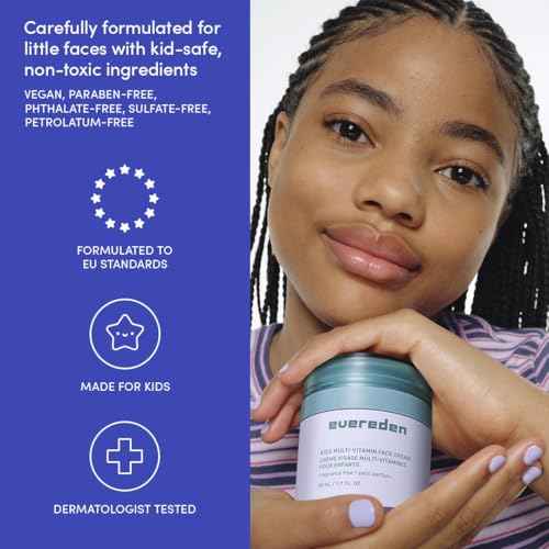 Evereden Daily 1-2-3 Routine: Clean, Vegan Skin Care Set for Kids, Hydrating, Nourishing Skincare Set with Multi-Vitamin Fragrance-Free Face Wash & Fragrance-Free Face Cream & SPF 30 Mineral Sunscreen
