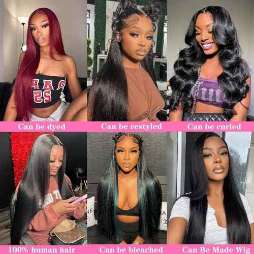 10A Straight Bundles Human Hair 22 24 26 Inch 100% Unprocessed Virgin Brazilian Straight Human Hair Weave 3 Bundles Natural Black Color