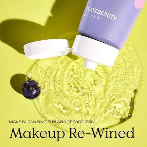 KraveBeauty Makeup Re-Wined Jelly Oil Cleanser Duo ? K-Beauty Transforming Daily Cleanser, Removes Makeup & Impurities, Vegan & Cruelty-Free, 3.38 fl oz x2