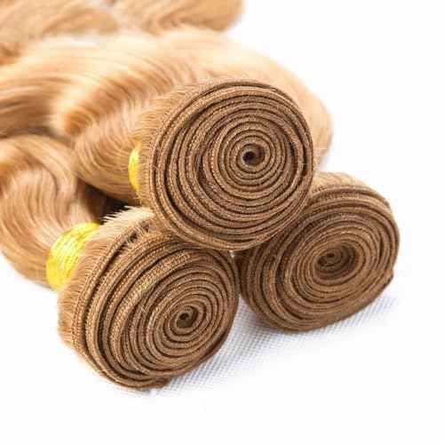 22 24 26 Inch Color #27 Bundle Honey Blonde Body Wave Human Hair Bundles Golden Blonde Bundle Color #27 Body Wave Bundles Remy Human Hair