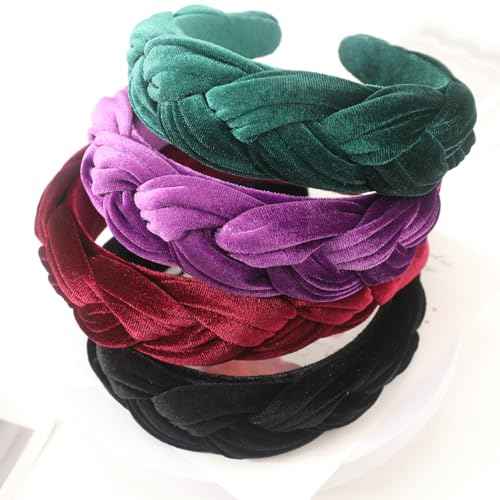 DRESHOW Velvet Braided Headband Women Hair Hoop Elastic Hair Bands Fashion Headbands for Women