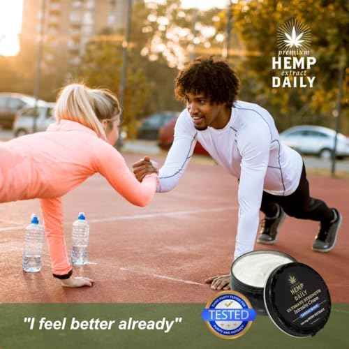 Premium Hemp Extract Daily Ultimate Strength Intensive Cream - Menthol, Argan, Jojoba, Rosehips - Lightweight, Fast-Absorbing Moisturizing Topical Lotion with Essential Oils - Lavender, Single 5oz
