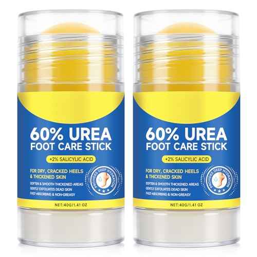 Urea Cream 60 Percent for Feet, 2% Salicylic Acid Urea Foot Cream for Cracked Heels and Dry Skin, Deep Moisturizing, Cracked Heel Repair Cream, Repairing Creams for Heels, Knees, Elbows & Hands (2)