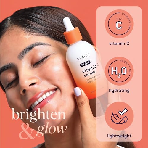 Spa Life Face Serum: GLOW Vitamin C & Radiating Daily Serum 100 ml (3.7 oz) - Targets Dark Spots, Fine Lines, Uneven Tone & Signs of Aging, Firming, Plumping & Radiance Boosting